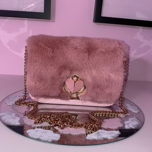 Kate Spade pink fuzzy crossbody